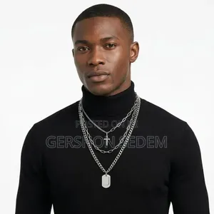Multi-Layer Cross Pendant Necklace for Men