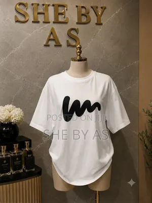 She by AS Premium Oversized White Graphic Tee (Abstract Design)