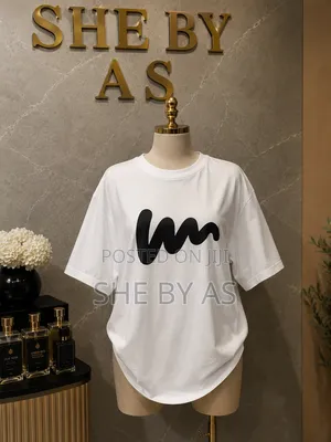 She by AS Premium Oversized White Graphic Tee (Abstract Design)