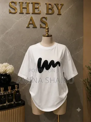 She by AS Premium Oversized White Graphic Tee (Abstract Design)