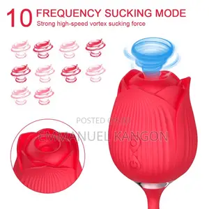 2 in 1 Rose Sucking and Thrusting Vibrator