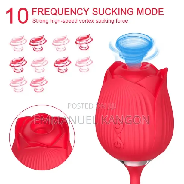 2 in 1 Rose Sucking and Thrusting Vibrator