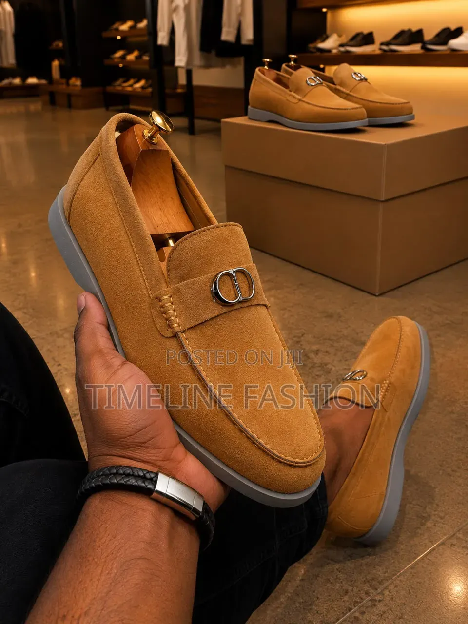 Quality Christian Dior Brown Suede Men's Loafers