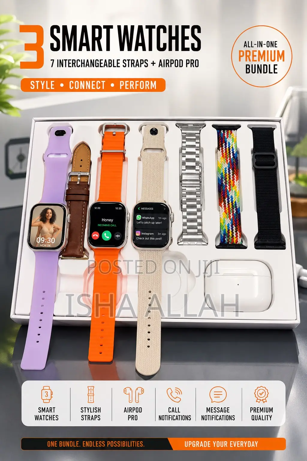 3Ultra Smartwatch With Pod and 7straps