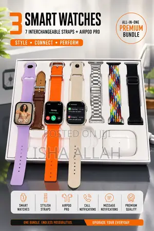 3Ultra Smartwatch With Pod and 7straps
