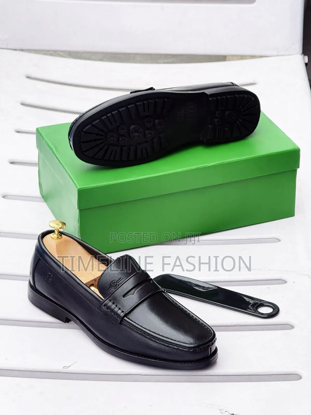 Gianfranco Butteri Black Leather Loafers for Men