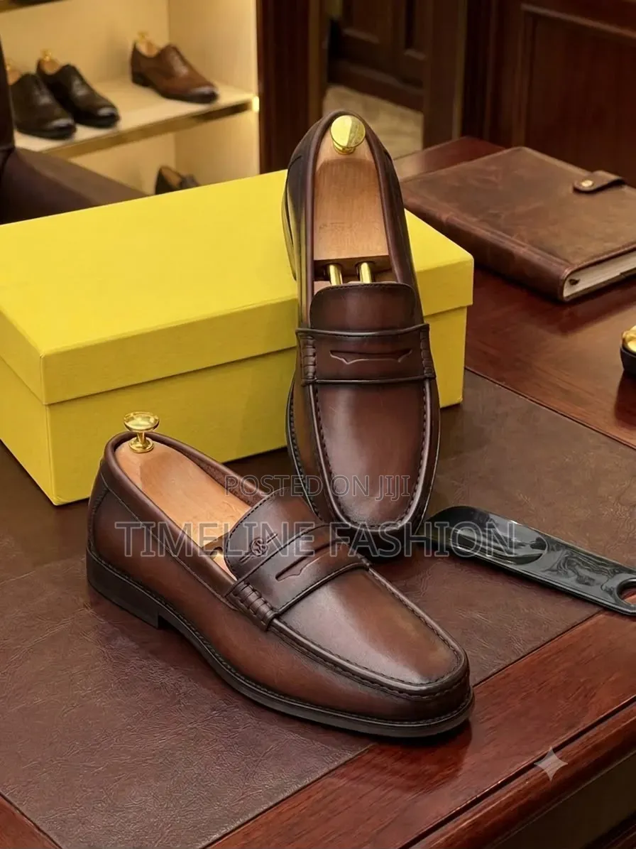 Gianfranco Butteri Coffee Brown Durable Leather Men's Loafers