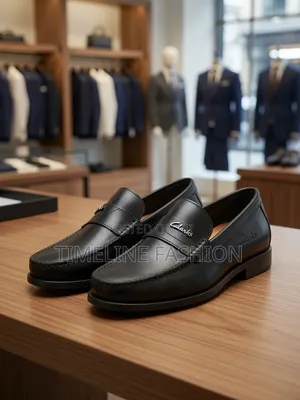 Genuine Leather Clark's Men's Loafer Shoes 39-46 Black