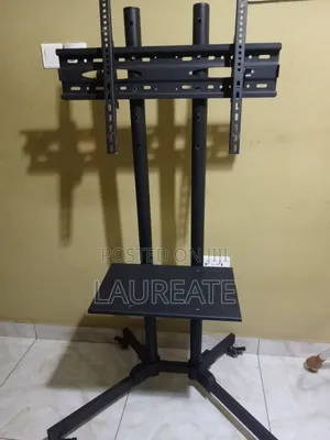 Mobile Adjustable TV Stand With Central Shelf for 65-70 Inch TV