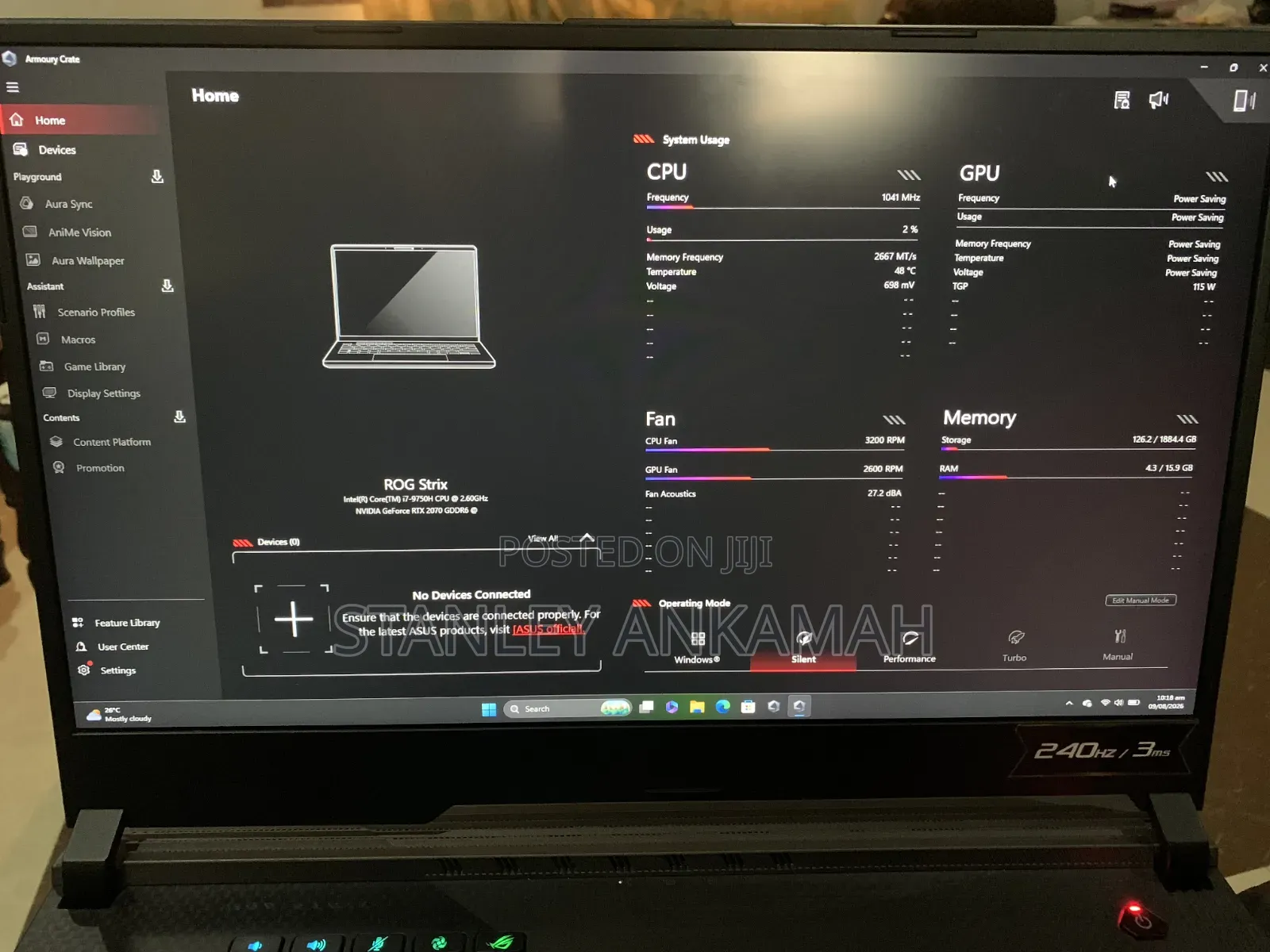 Laptop Asus ROG Strix G731G 16GB Intel Core i7 HDD+SSD 2T