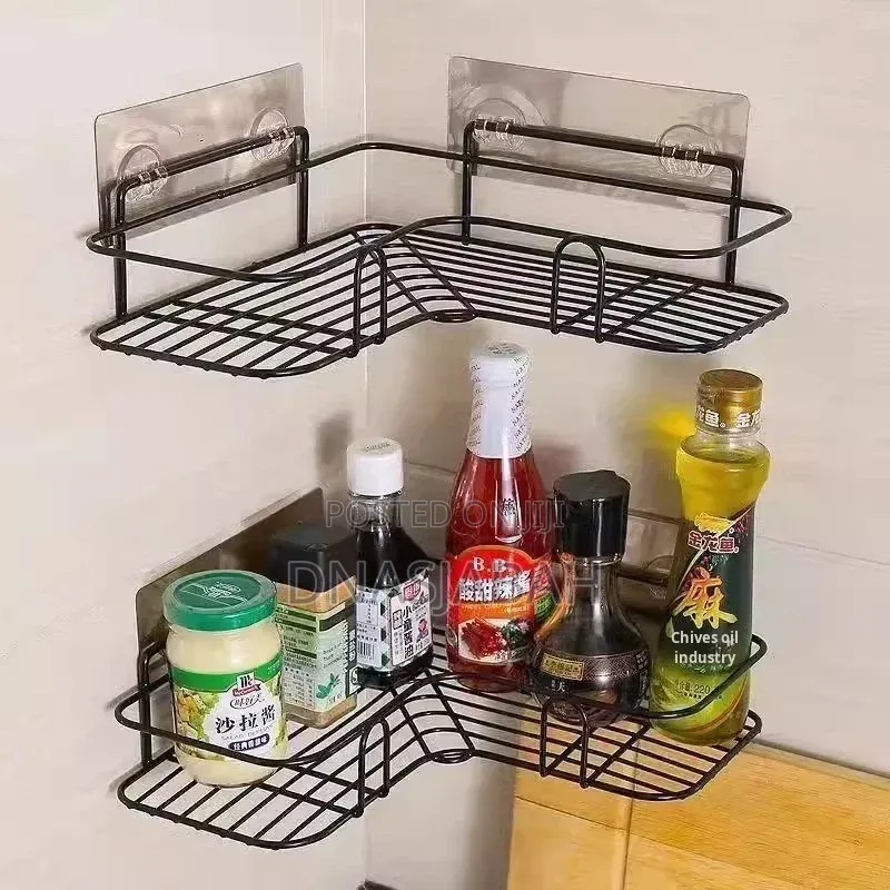 2pcs Bathroom Kitchen Shelves, Storage Rack, Drain Basket