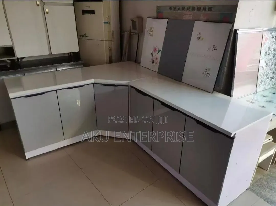 Kitchen Cabinet L Shaped With Marble Slab