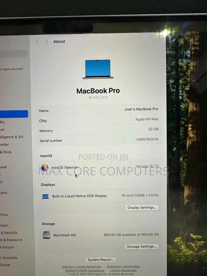Laptop Apple MacBook Pro 2021 M1 Max 32GB Apple M1 Max SSD 1T