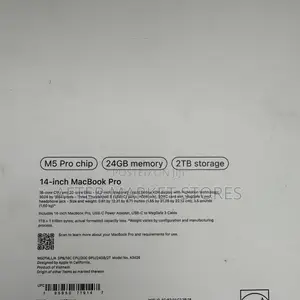 New Laptop Apple MacBook Pro 2026 M5 Pro 24GB Apple M5 Pro SSD 2T