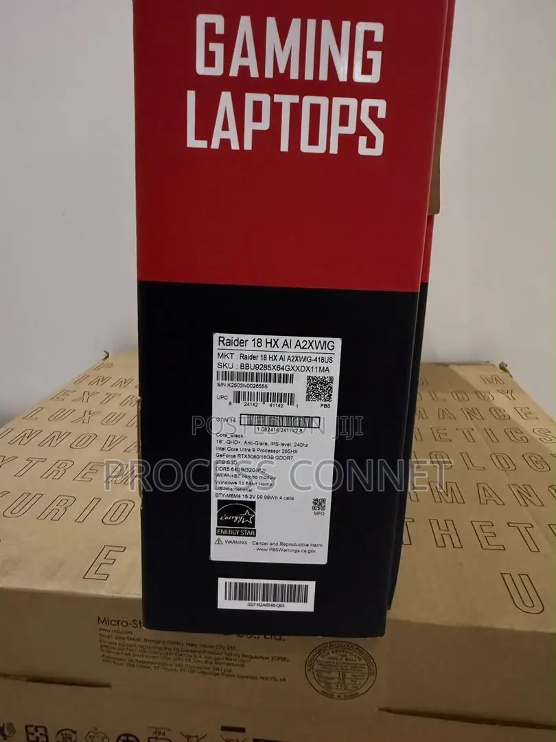 Laptop MSI Raider 18 HX AI A2XW 64GB Intel Core Ultra 9 SSD 3T