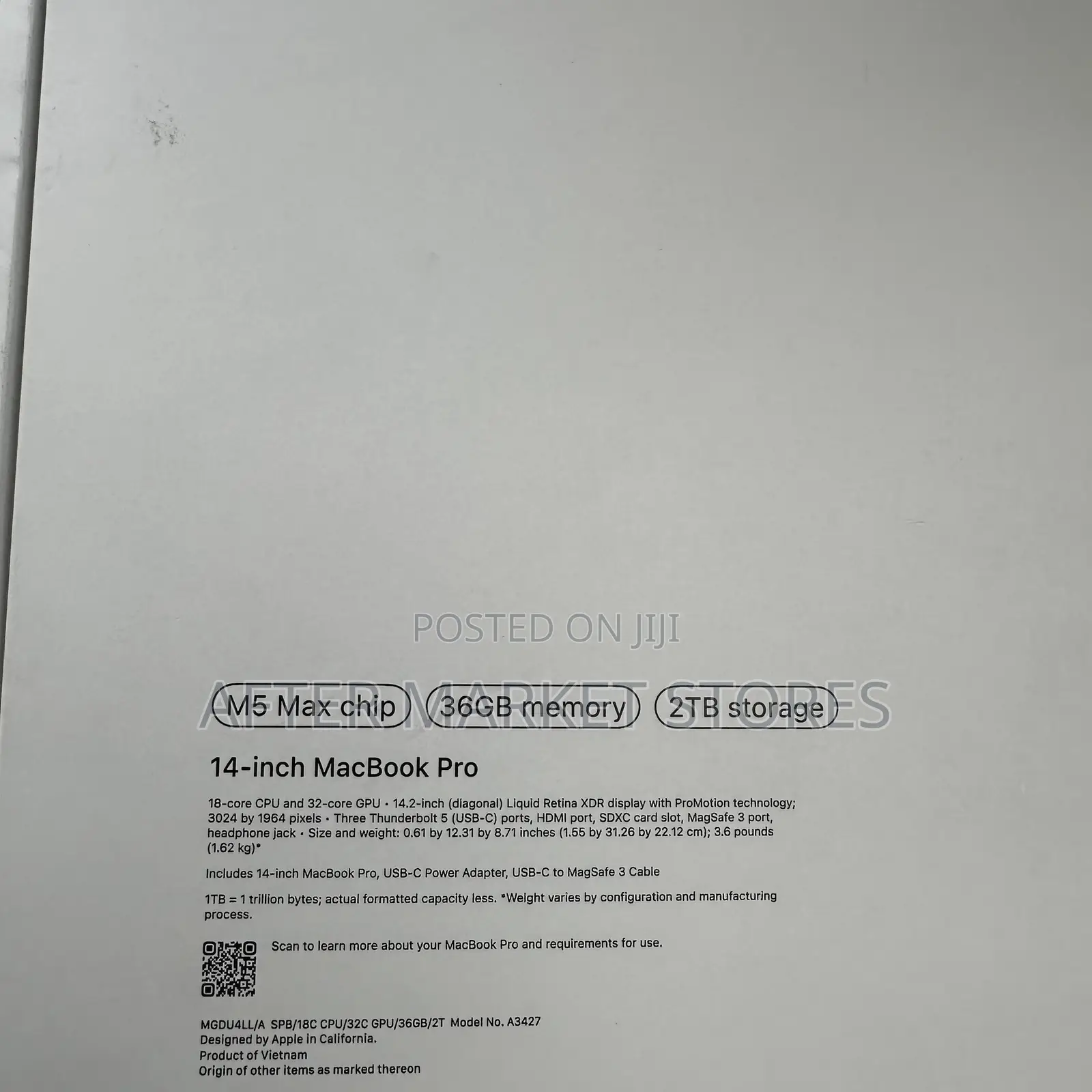 New Laptop Apple MacBook Pro 2026 M5 Max 36GB Apple M5 Max SSD 2T