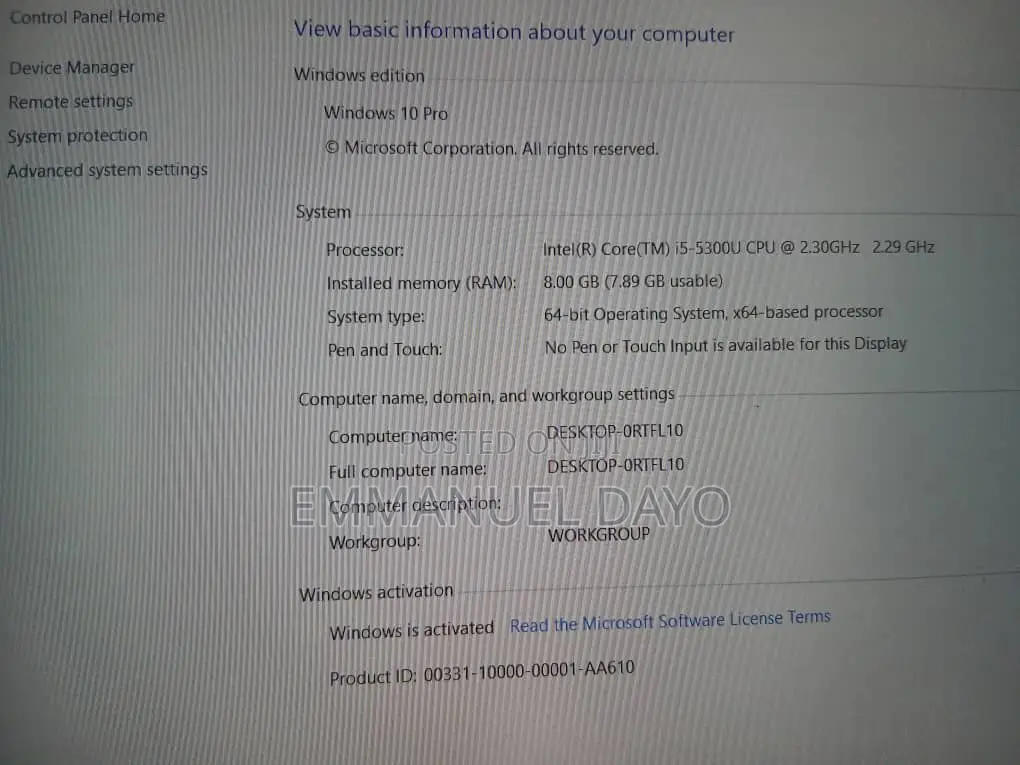 Laptop Dell Latitude E5550 8GB Intel Core i5 HDD 500GB