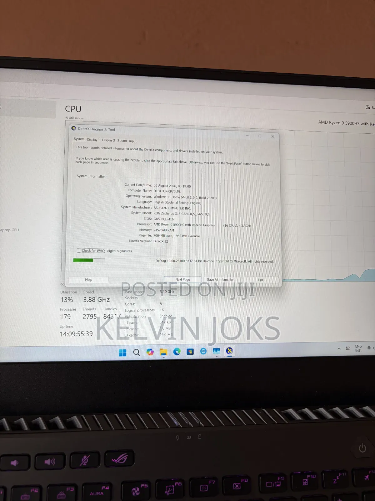 Laptop Asus ROG Zephyrus G15 GA503QR 24GB AMD Ryzen 9 SSD 1.5T