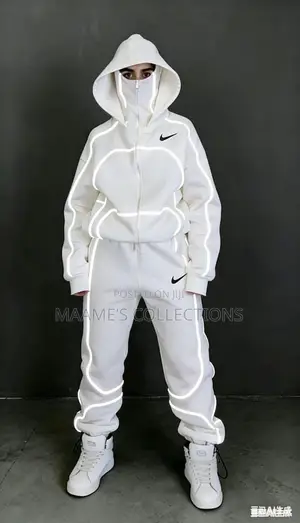 Nike X Corteiz Reflective Hoodies Tracksuit Top and Down Set. Unisex