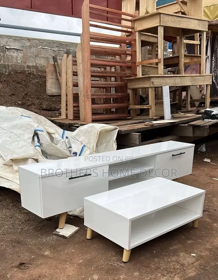White TV Stand and Center Table