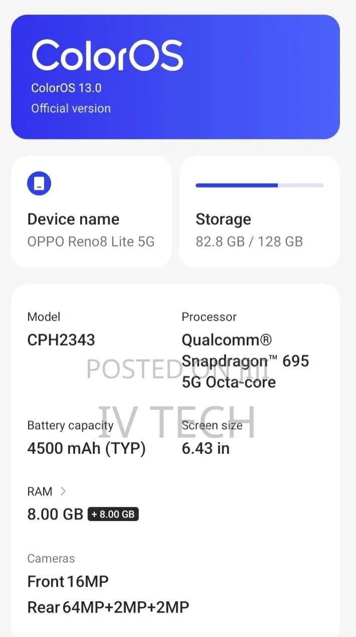 Oppo Reno 128 GB Black