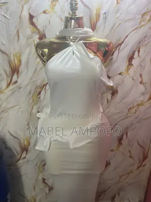 Long White Side Zip Dress