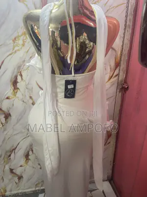 Long White Side Zip Dress