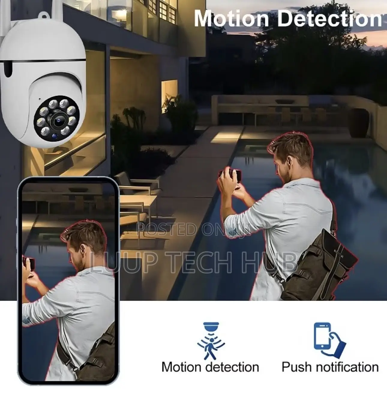 High Definition Ai WiFi CCTV Camera With Night Vision, Motion Sensor
