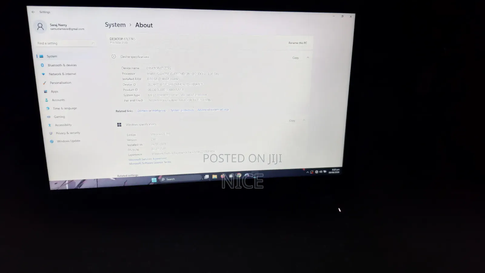 Laptop Dell Precision 3510 8GB Intel Core i5 SSD 256GB
