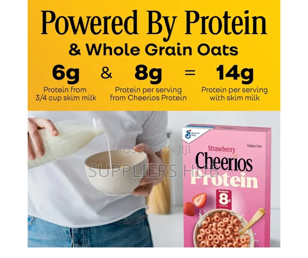 Cheerios Protein Cereal, Strawberry, 8g Protein, Family Size