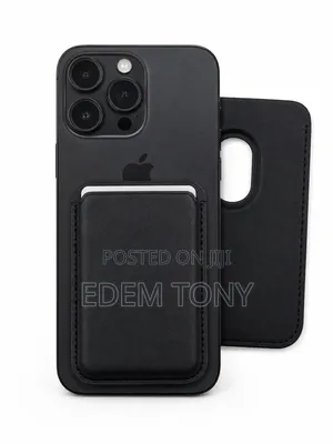 JETech Leather MagSafe Wallet Case for iPhone, Black