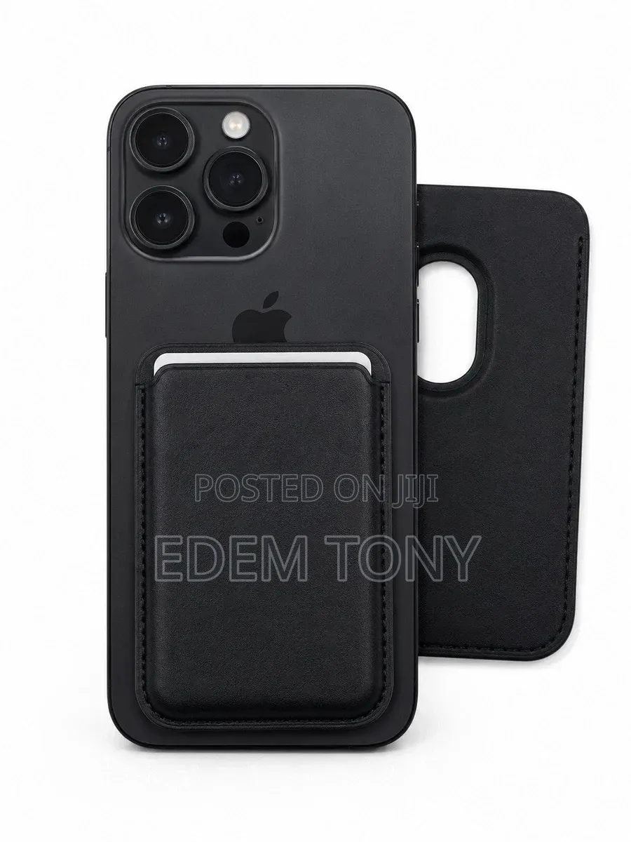 JETech Leather MagSafe Wallet Case for iPhone, Black
