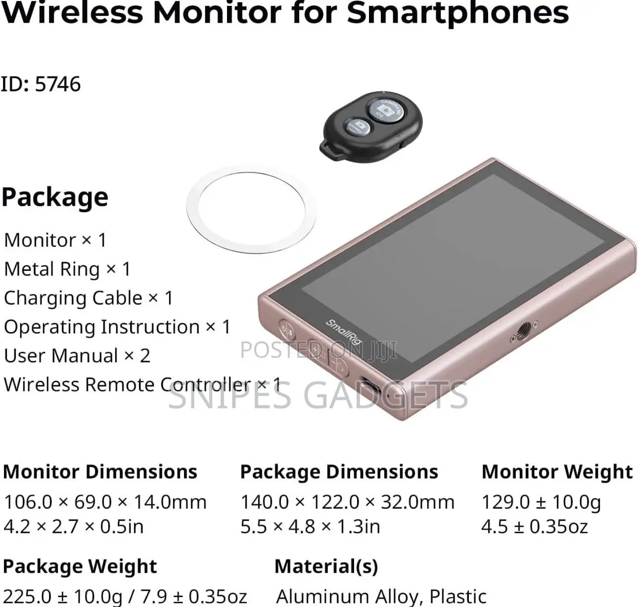 SmallRig Wireless Video Monitor for Phone(1080p) With Wireless Control