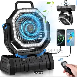 RechargeableFan With LED Light Remote Control USB Charging 20,000mAh