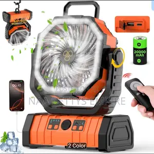 RechargeableFan With LED Light Remote Control USB Charging 20,000mAh