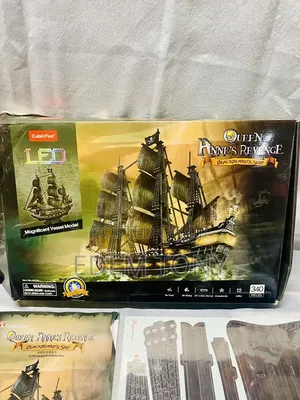 LED Queen Anne’s Revenge Blackbeards Pirate Ship Cubic 3D Puzzle