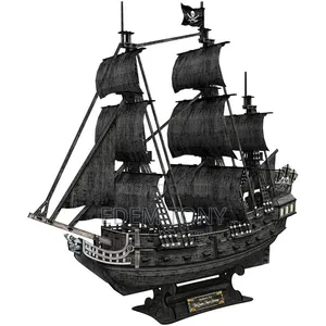 LED Queen Anne’s Revenge Blackbeards Pirate Ship Cubic 3D Puzzle