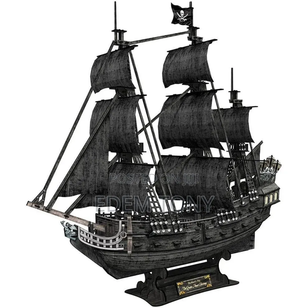 LED Queen Anne’s Revenge Blackbeards Pirate Ship Cubic 3D Puzzle