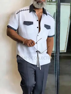 Men’s Stylish Long and Short Sleeve Top and Down 2-Piece Set