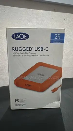 Brand New LaCie Rugged USB-C 2TB External Hard Drive