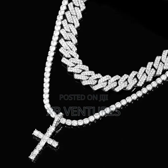 2 PCs
Hip Hop Iced Out Link Necklace Set 
 Jewelry