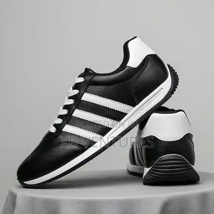 Black and White Comfortable Men Walking Shoes