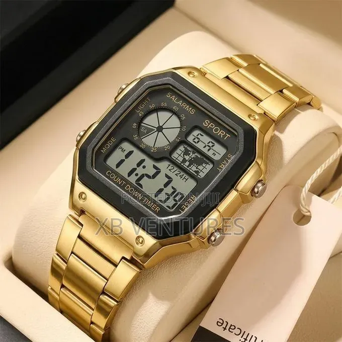 Luxury Gold LED Digital Watch