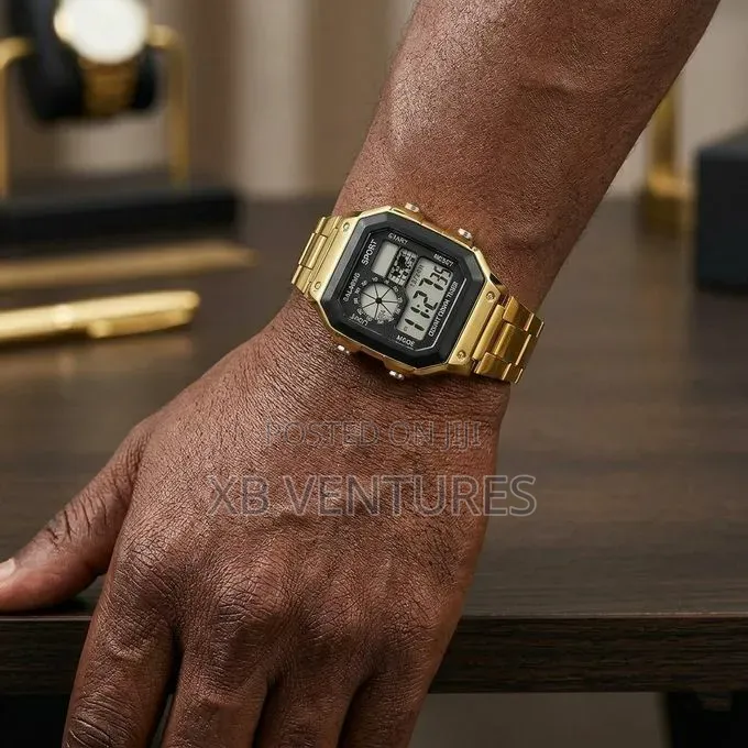 Luxury Gold LED Digital Watch