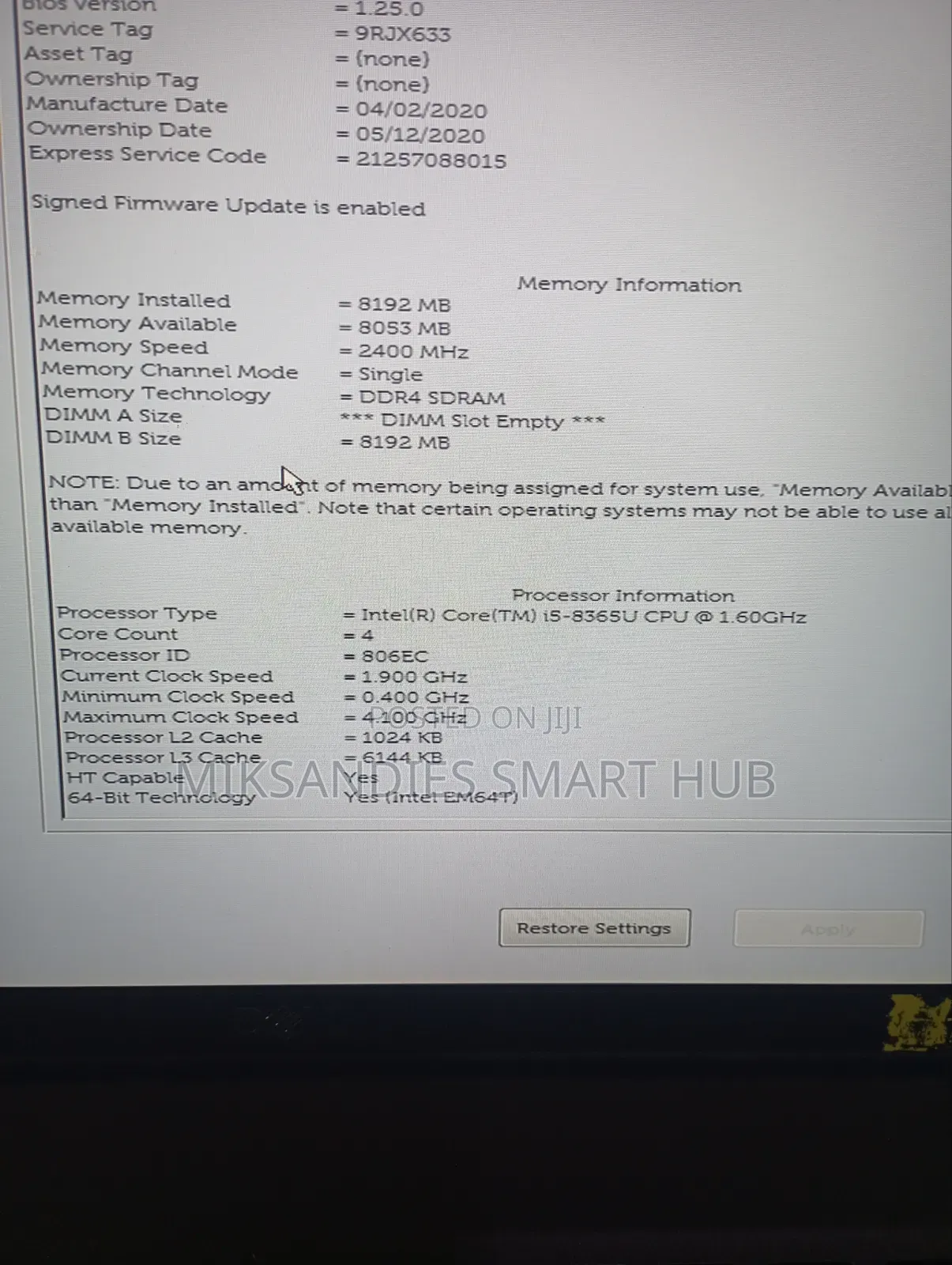 Laptop Dell Latitude 5500 8GB Intel Core i5 SSD 256GB