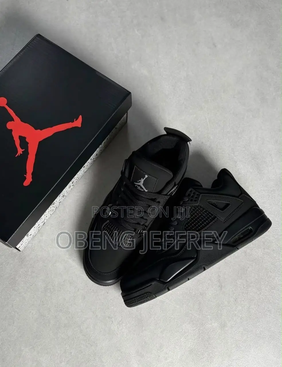 Original Air Jordan 4 Retro Nubuck Upper Black Cat