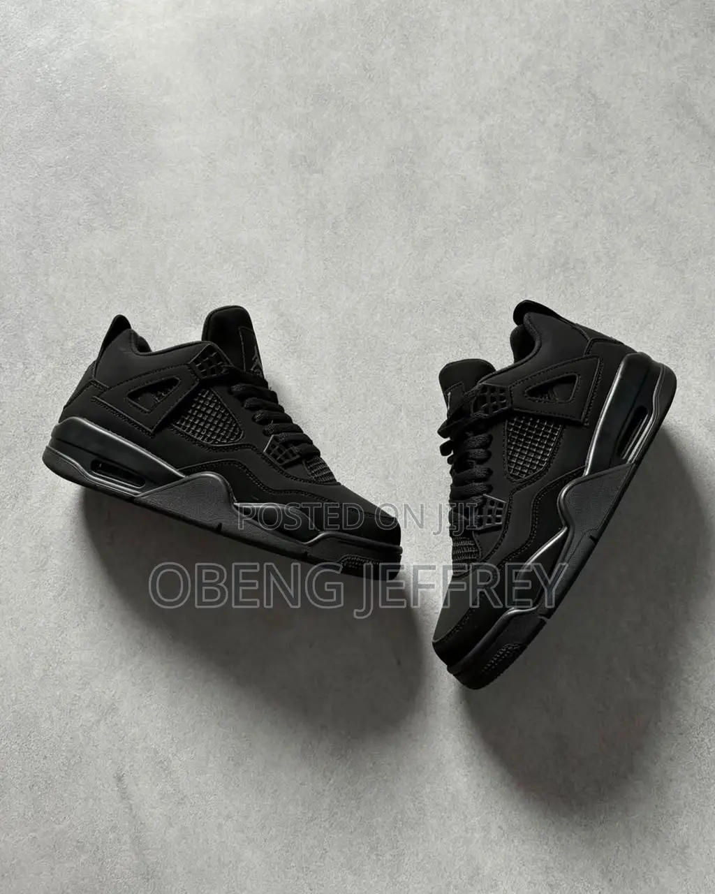 Original Air Jordan 4 Retro Nubuck Upper Black Cat