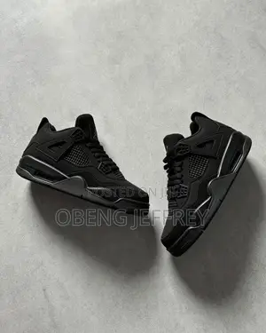 Original Air Jordan 4 Retro Nubuck Upper Black Cat