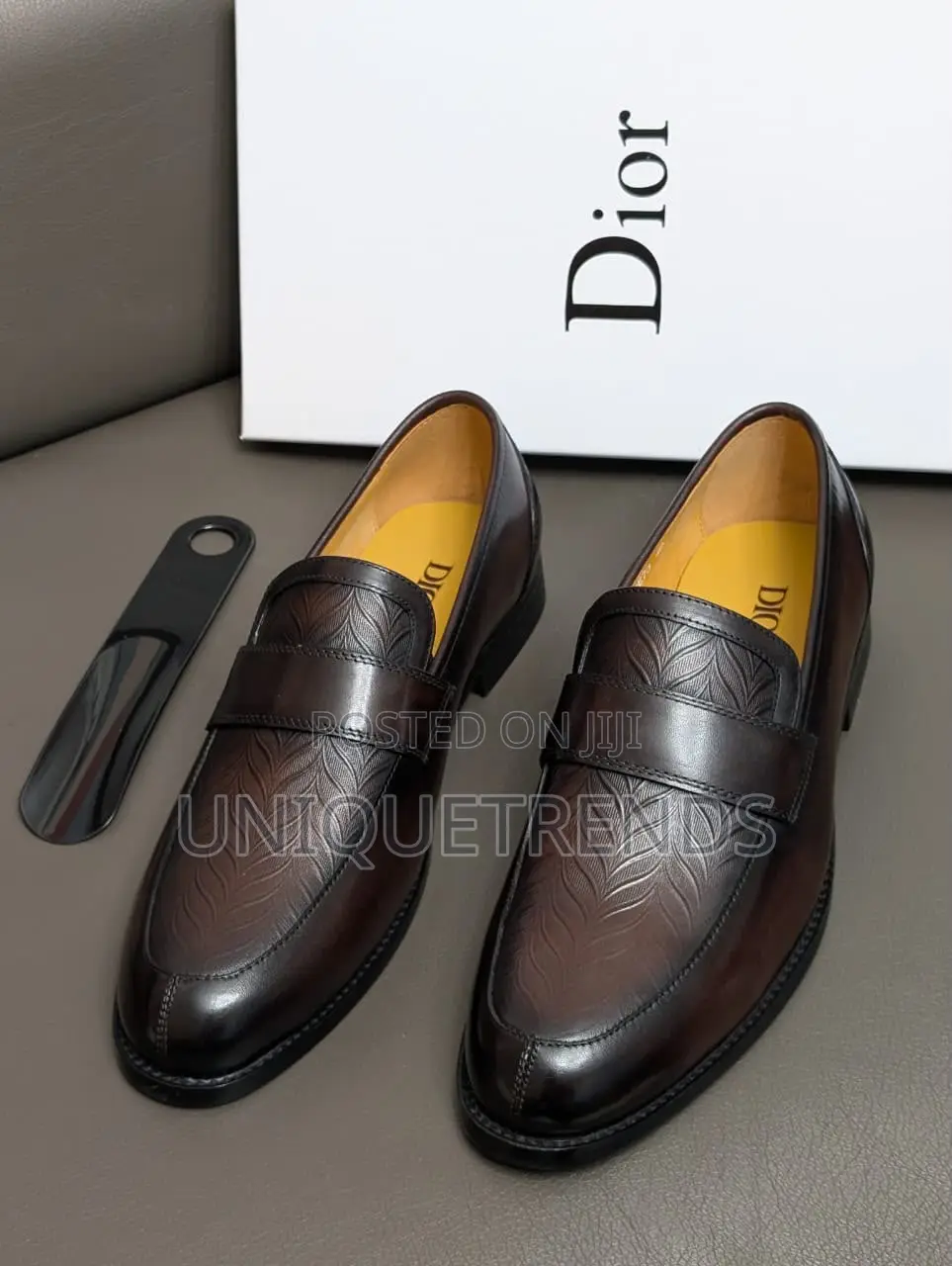 High Quality DIOR Leather Loafers (Brown)