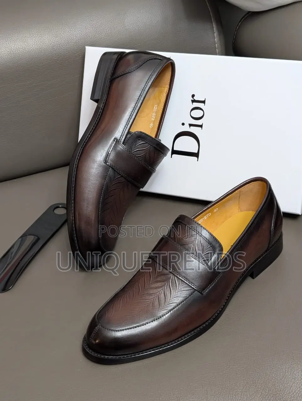 High Quality DIOR Leather Loafers (Brown)
